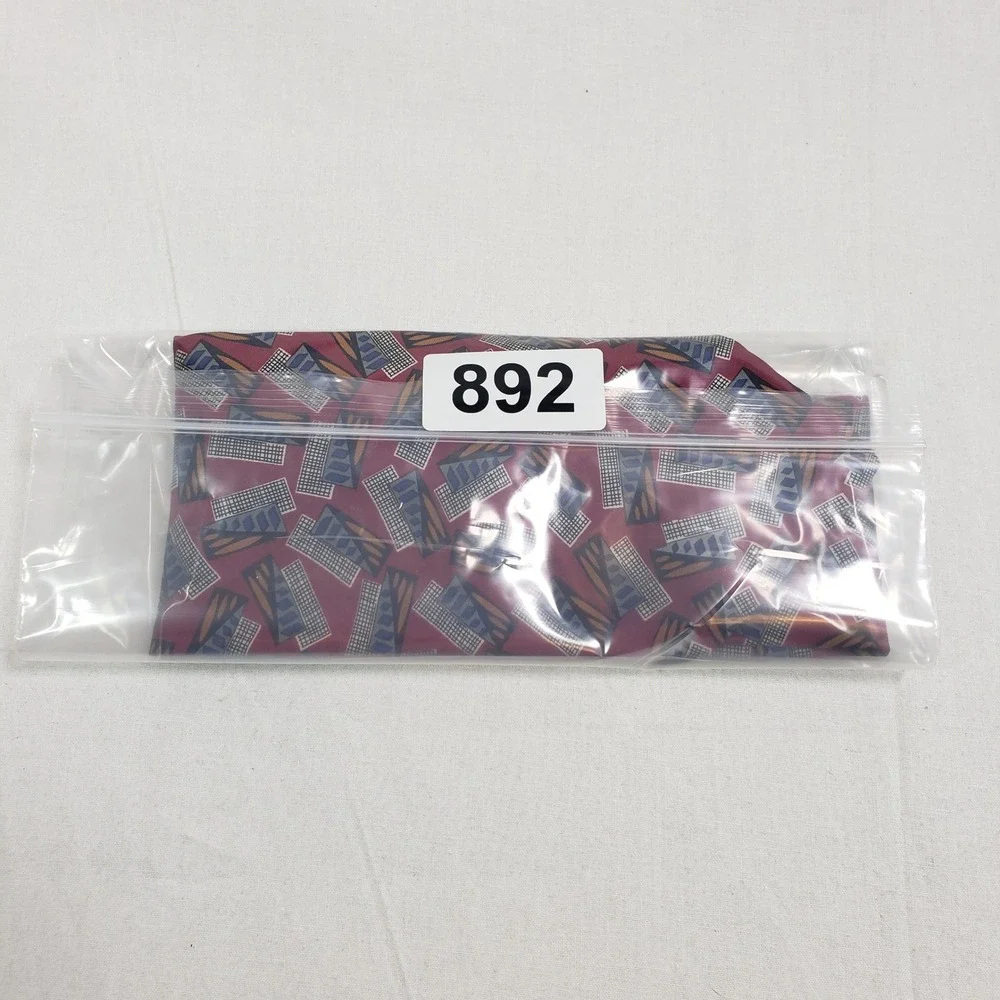 Pattini Mens Geometric Abstract Silk Tie OS‎ Red Blue Gold